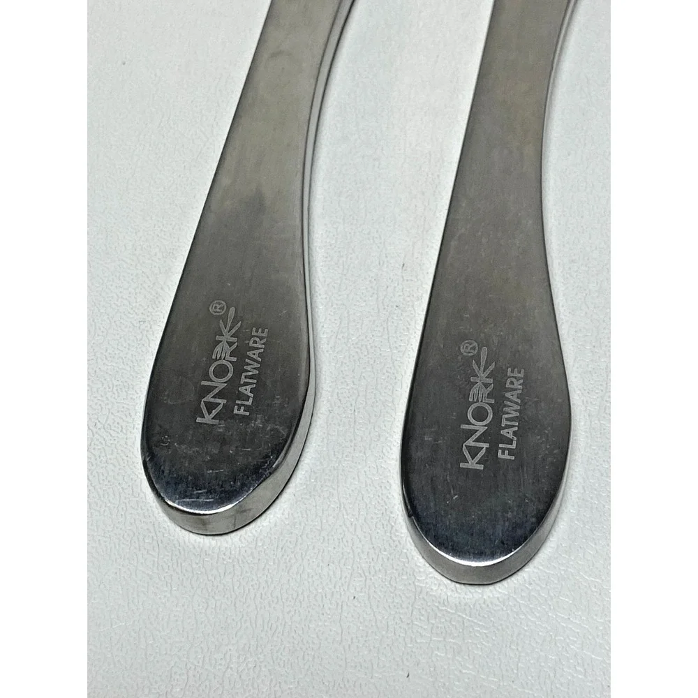 Knork Replacement Flatware (5 Piece) Matte Silver‎ Butter Fork Knives Soup Spoon